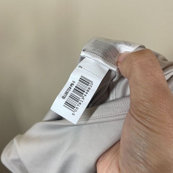 Gymshark Light Gray Leggings Workout Size Small Athleisure Stretchy Logo - Picture 3 of 9